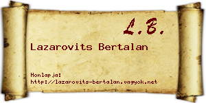 Lazarovits Bertalan névjegykártya